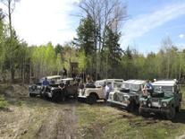 Land Rovers in Woods